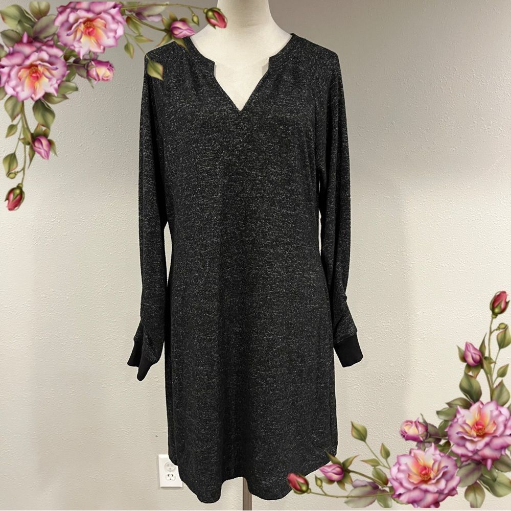 CaBi casual charcoal Black Long Sleeve sweater Dress‎ size medium